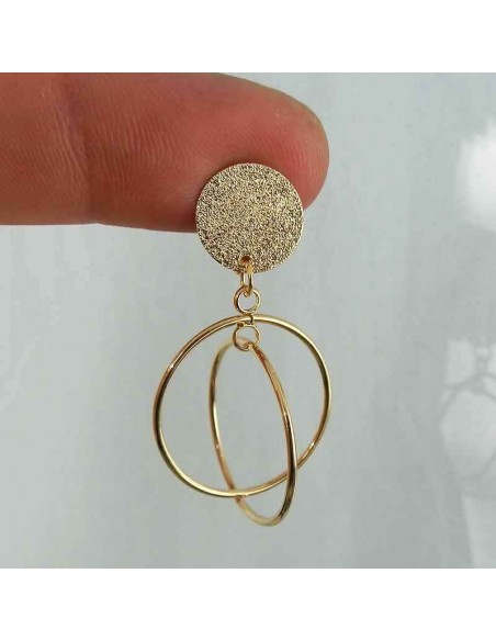 Boucle d'oreille clip plaqué or galaxy