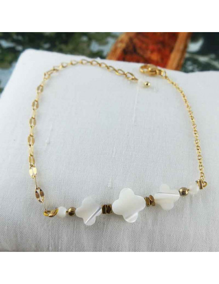 Bracelets nacre plaqué or