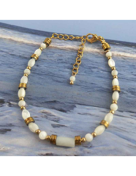 Bracelet nacre hématite