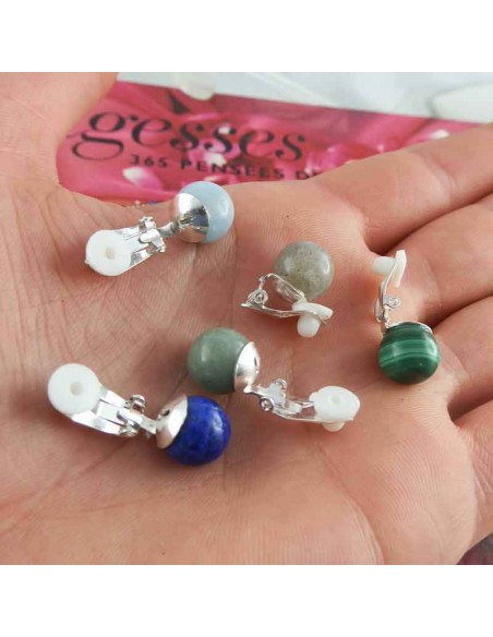 Boucles d'oreilles clips Pierres Fines