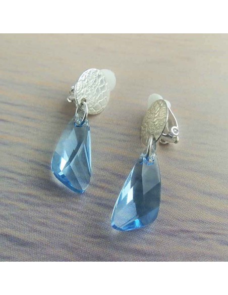 Boucles d'oreillles clips Aquamarina Argent 925