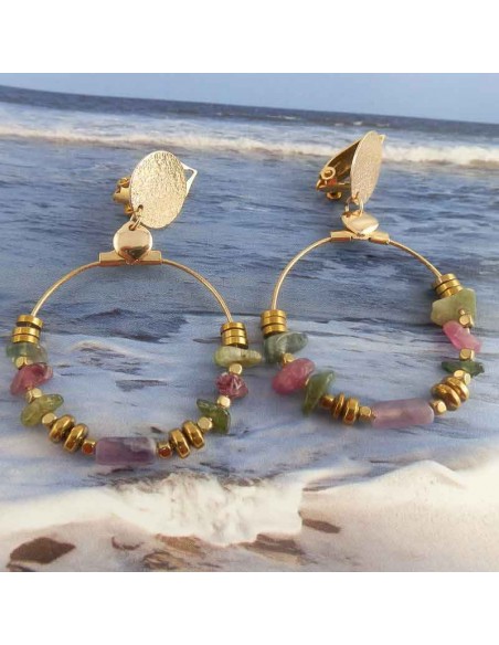 Boucles d'oreilles clips créoles Bombay