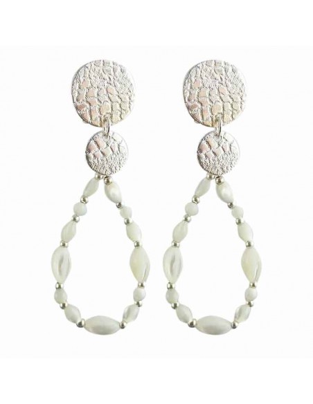 Boucle d'oreille clip nacre argent 925