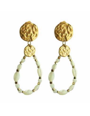 Boucles d'oreilles clips nacre martelé