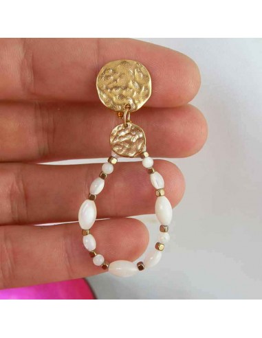 Boucles d'oreilles clips nacre martelé