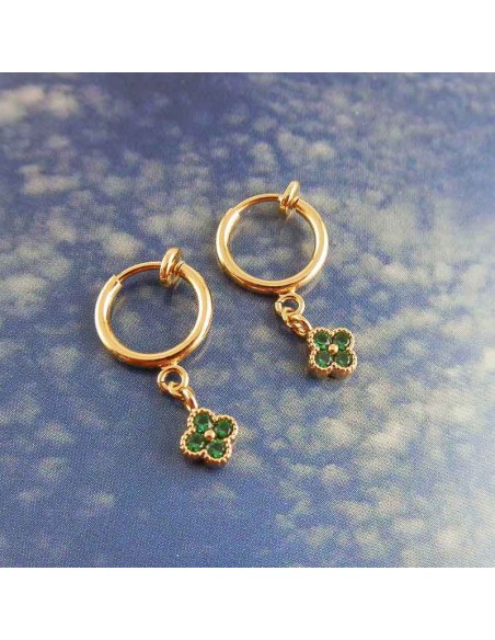 Boucles d'oreilles clips pierres serties