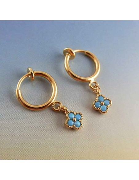 Boucles d'oreilles clips pierres serties