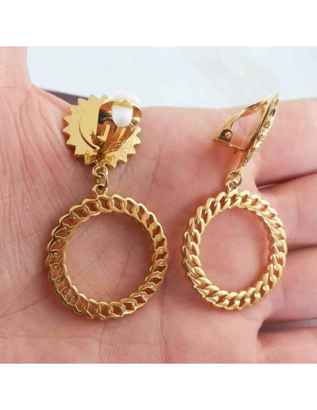 Boucles d'oreilles à clips gourmette