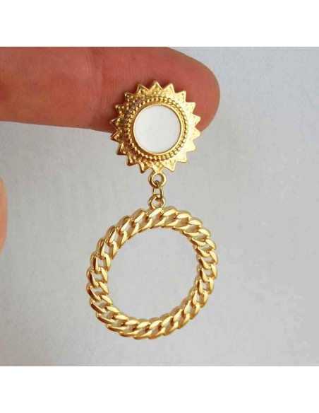 Boucles d'oreilles à clips gourmette