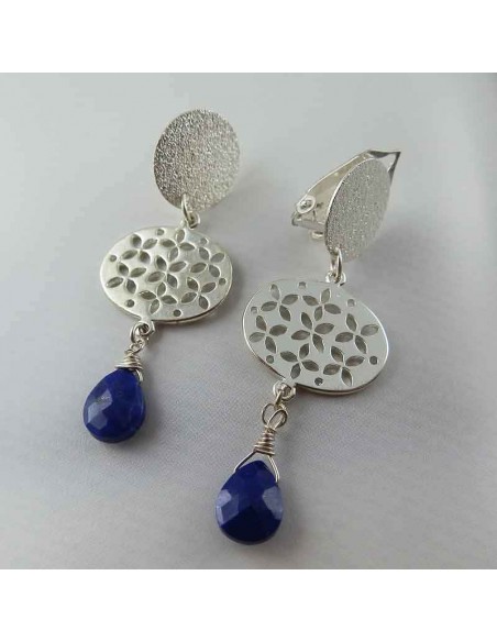 Boucles d'oreilles clips pierres fines