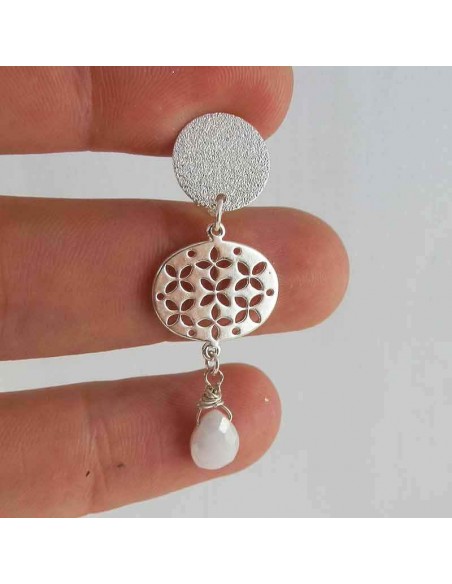 Boucles d'oreilles clips pierres fines