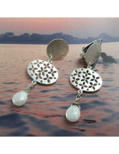 Boucles d'oreilles clips pierres fines