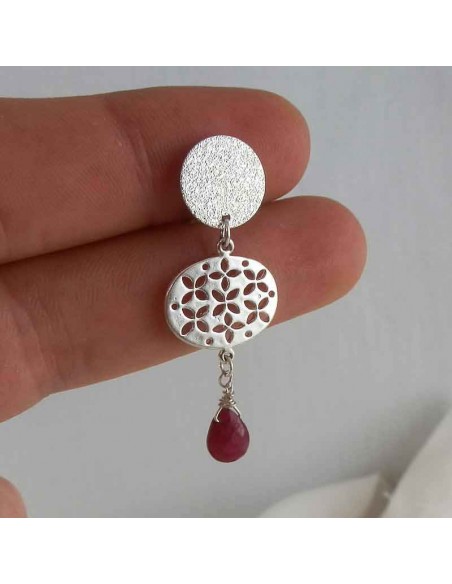 Boucles d'oreilles clips pierres fines
