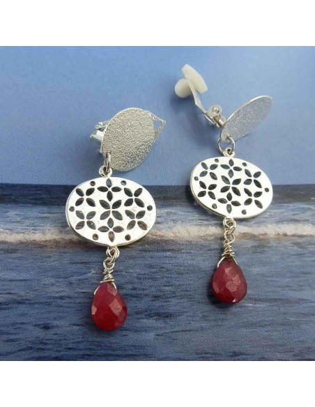 Boucles d'oreilles clips pierres fines