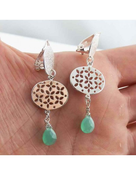 Boucles d'oreilles clips pierres fines