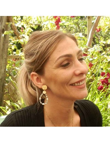 Boucles d'oreilles clips nacre martelé