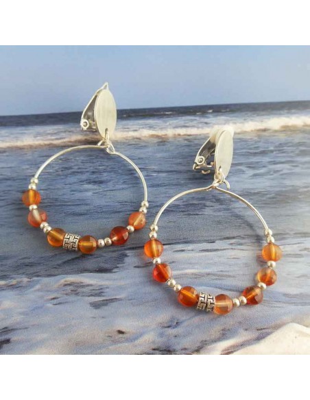 Boucles d'oreilles clips argent 925 créoles