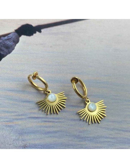 Boucles d'oreilles clips demi soleil