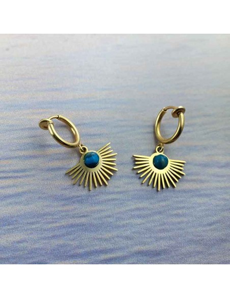 Boucles d'oreilles clips demi soleil