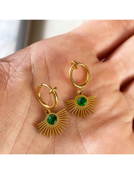 Boucles d'oreilles clips demi soleil