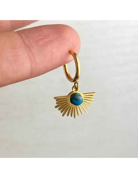 Boucles d'oreilles clips demi soleil