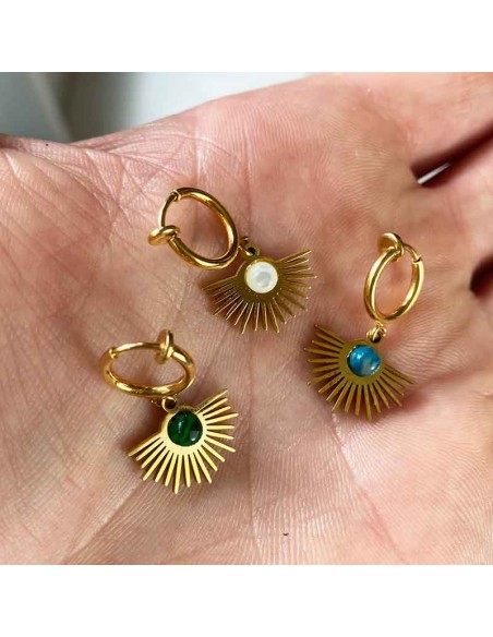 Boucles d'oreilles clips demi soleil
