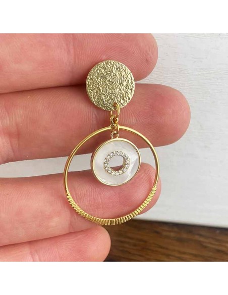 Boucles d'oreilles clips Nacre plaqué or