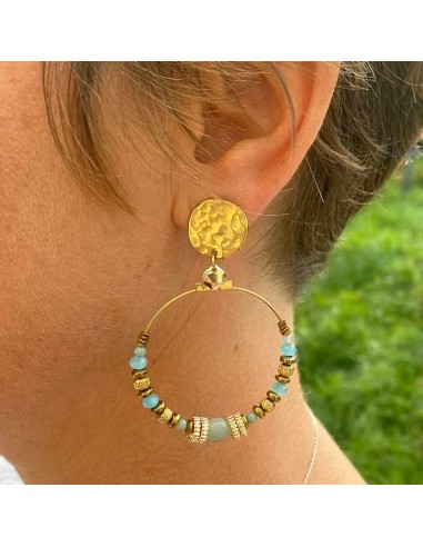 Boucles d'oreilles clips calcédoine