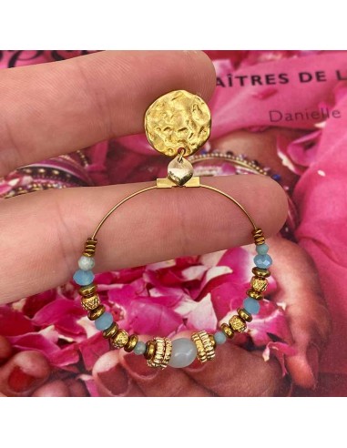 Boucles d'oreilles clips calcédoine