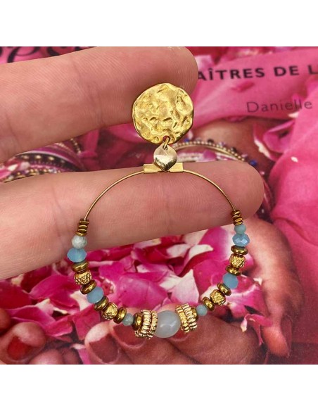 Boucles d'oreilles clips calcédoine