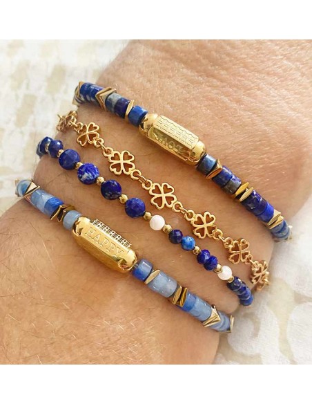 Bracelet Heishi Aventurine et Lapis Lazuli