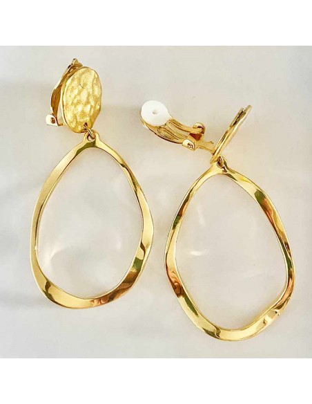 Boucles d'oreilles clips plaqué or Kelly