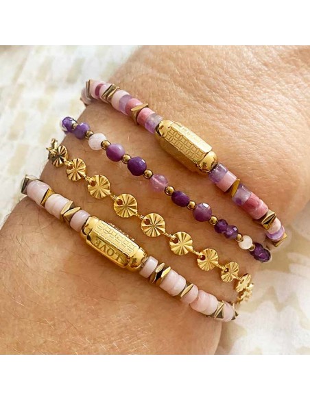 Bracelet Opale et Rhodonite