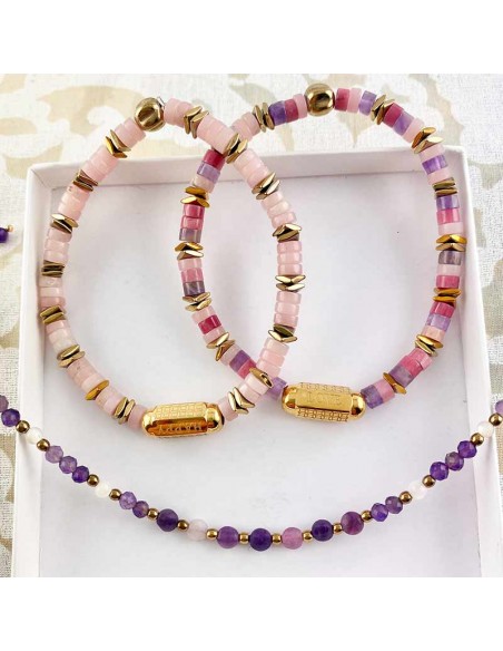 Bracelet Opale et Rhodonite