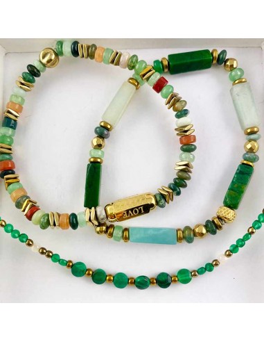 Bracelet Malachite, Agate Indienne, Jade