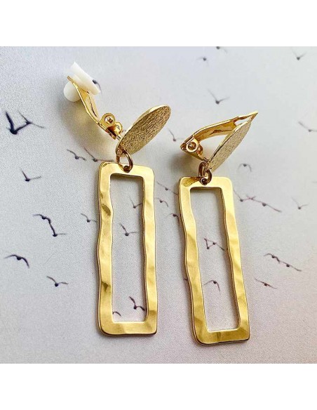 Boucle d'oreille clip martelé Yucatan