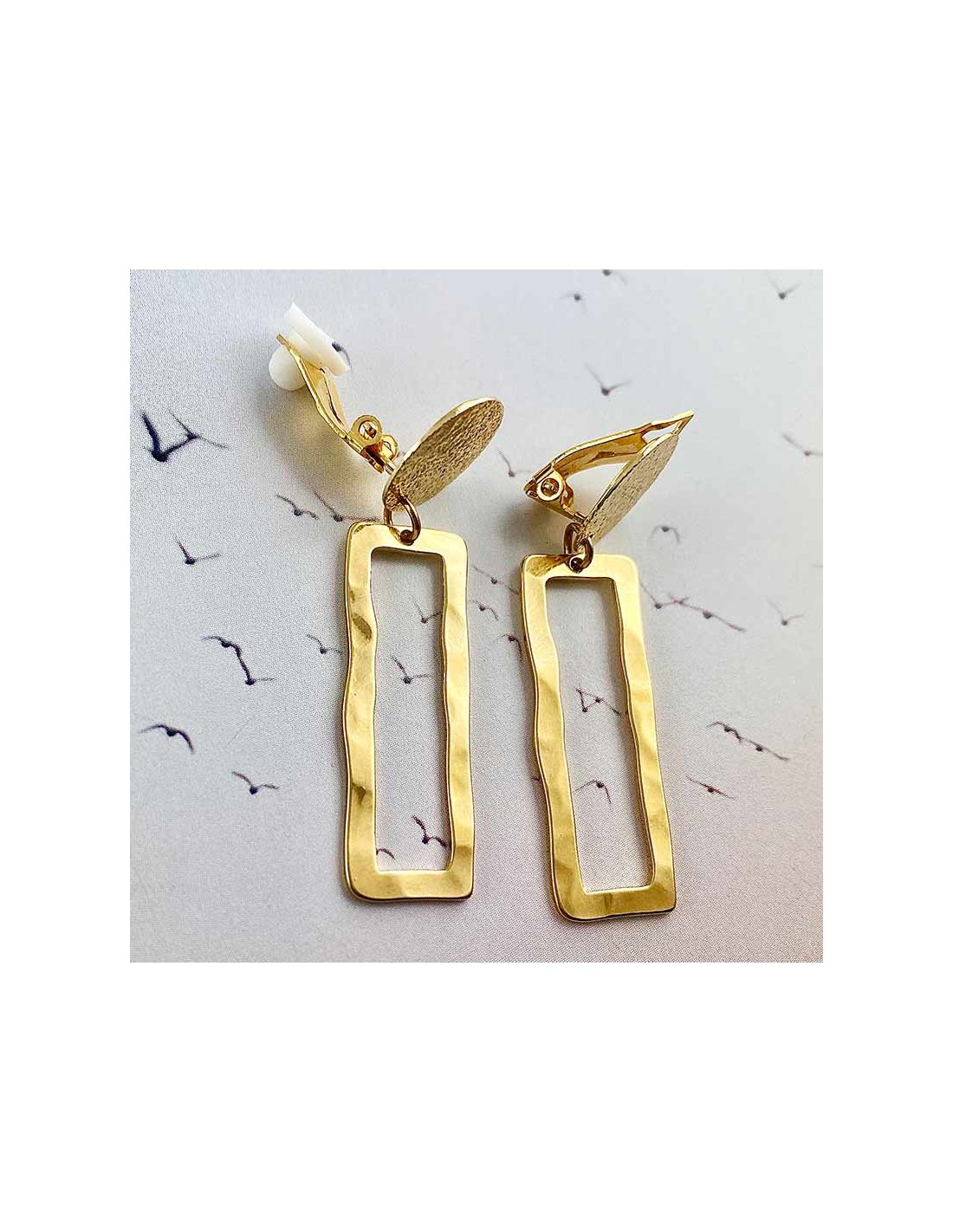 Boucles D'oreilles Métal Martelé - Design Simple Et Moderne - Neuves Sans Emballage