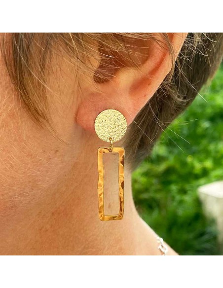 Boucle d'oreille clip martelé Yucatan
