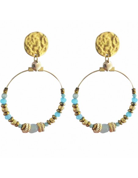 Boucles d'oreilles créoles Calcédoine