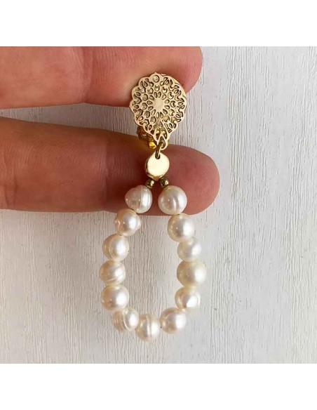 Boucles d'oreilles Diane perle d'eau douce