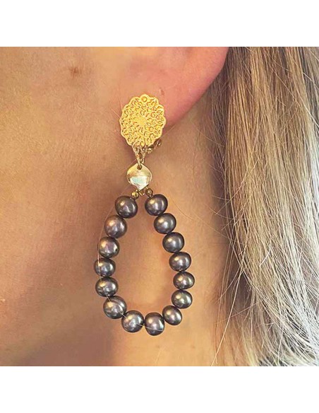 Boucles d'oreilles Diane perle d'eau douce