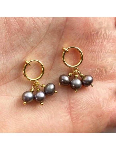 Boucles d'oreilles clips perle d'eau douce