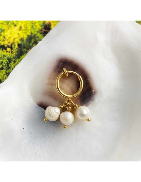 Boucles d'oreilles clips perle d'eau douce