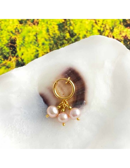 Boucles d'oreilles clips perle d'eau douce