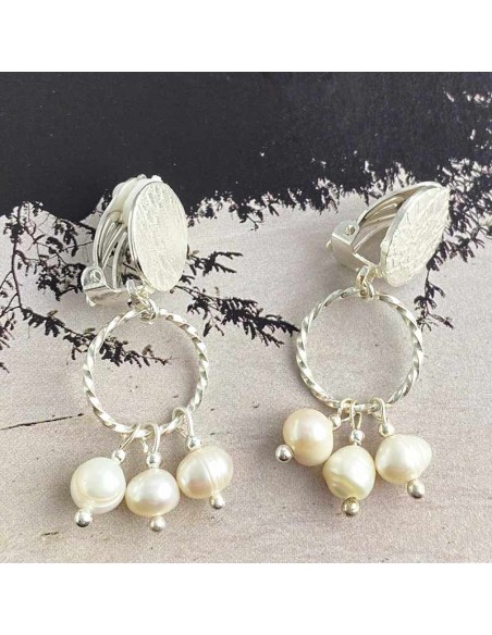 Boucles d'oreilles clips Wedding Night argent 925