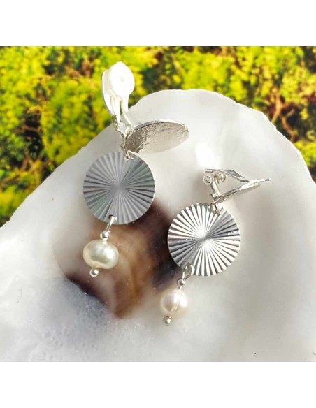 Boucles d'oreilles clips argent 925 Océane