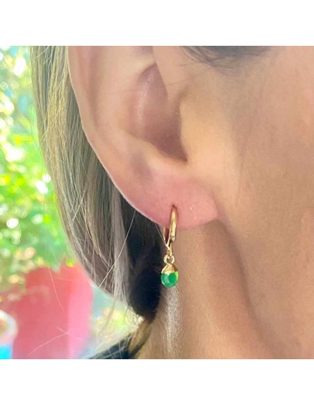 Boucles d'oreilles clips Onyx et Cyanite