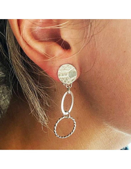 Boucles d'oreilles clips argent 925 Wedding III