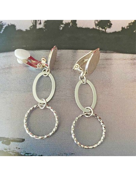 Boucles d'oreilles clips argent 925 Wedding III