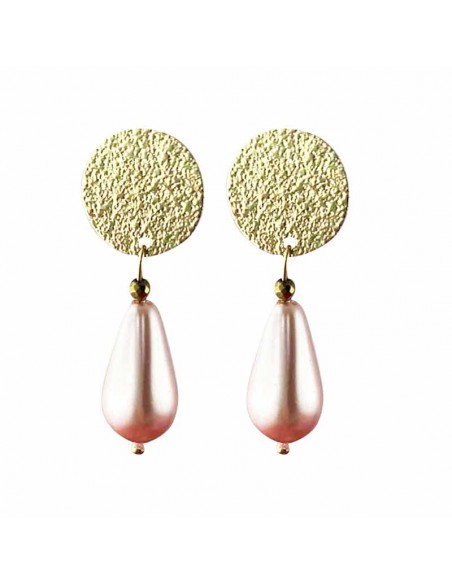 Boucles d'oreilles clips nacrées rose/rouge